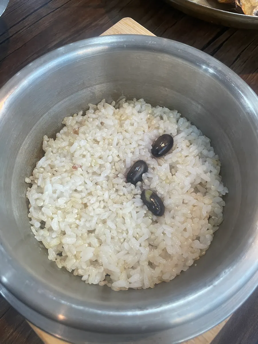 Pot-cooked rice and nurungji to finish the meal