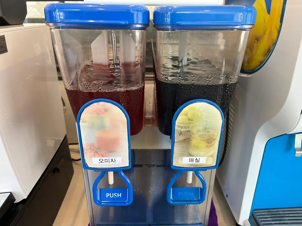 Self-serve corner with dessert drinks