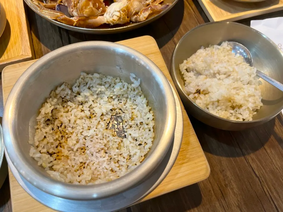 A glossy bowl of yellow rice
