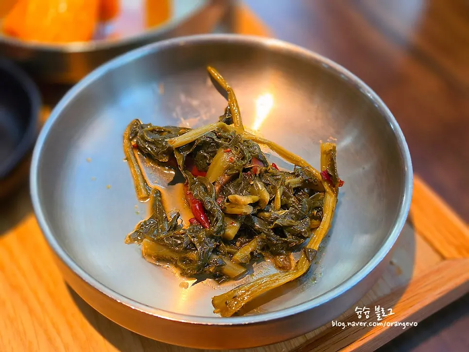 Kimchi served with the table setting