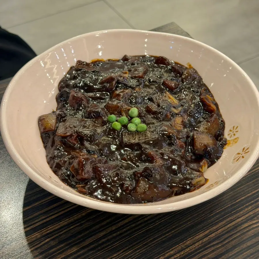 A bowl of jjijon jjajang