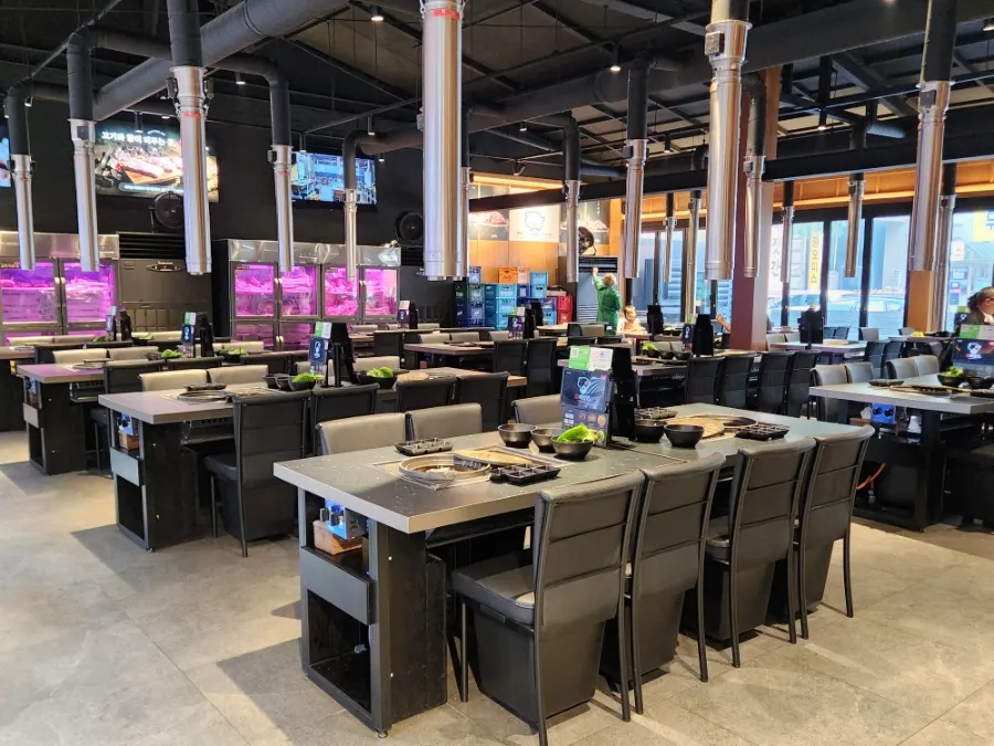 Spacious Korean BBQ restaurant interior