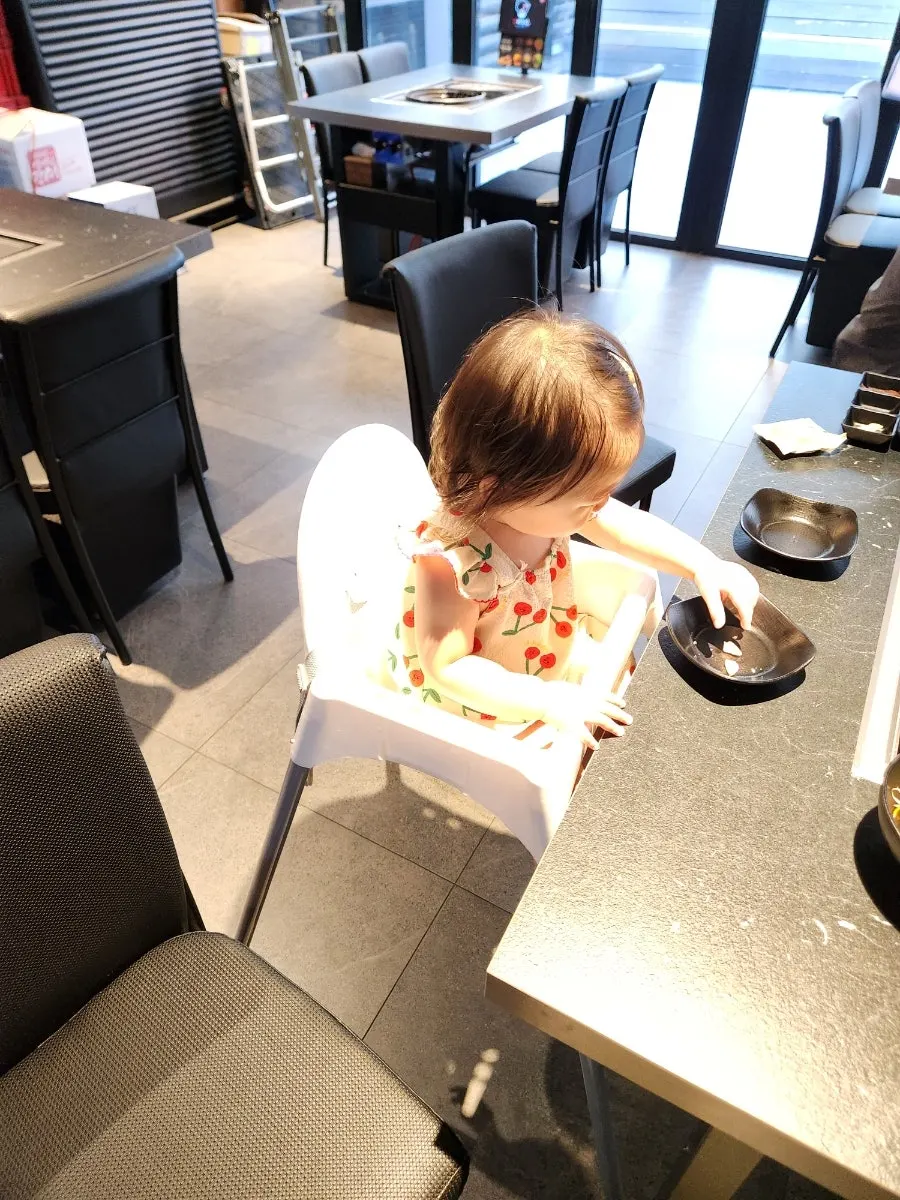 Black-toned Korean BBQ restaurant interior