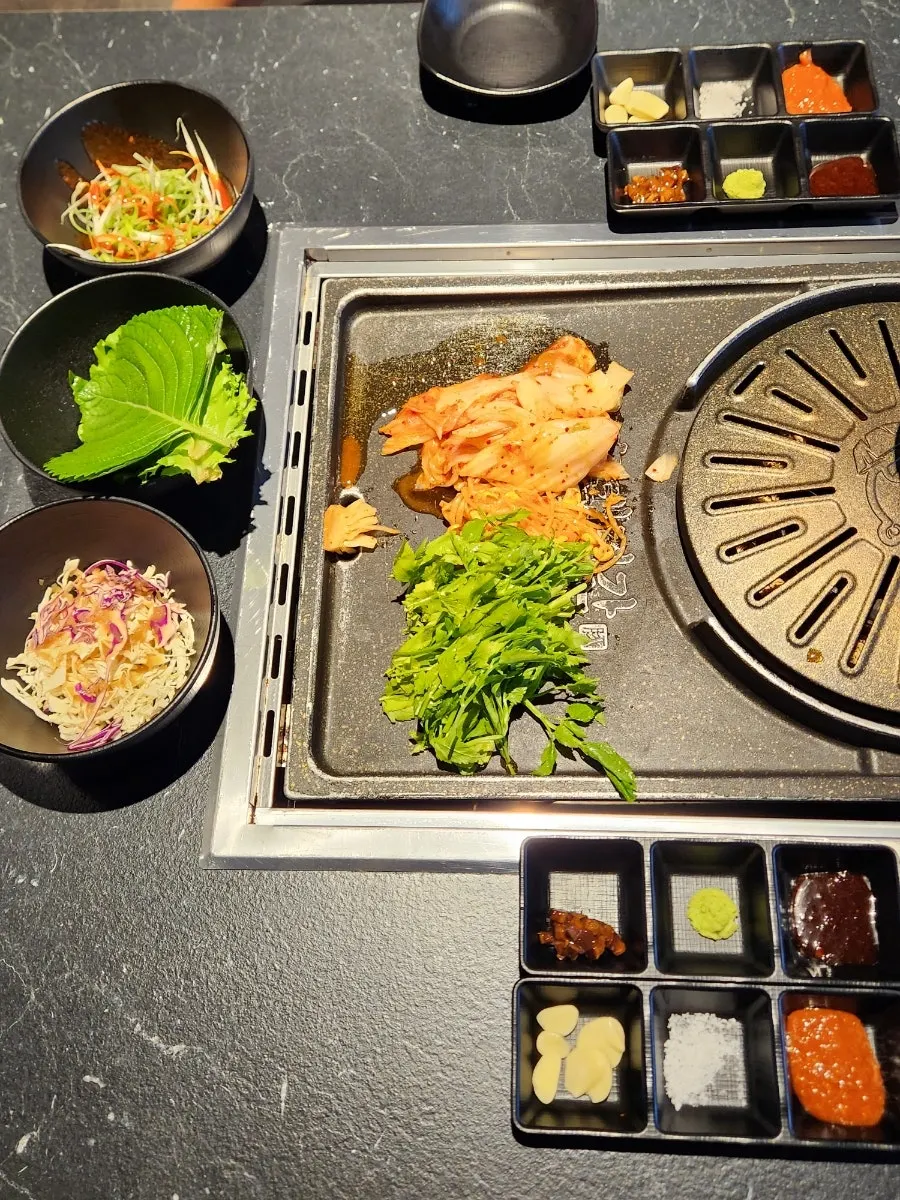 Pork with mushroom wasabi