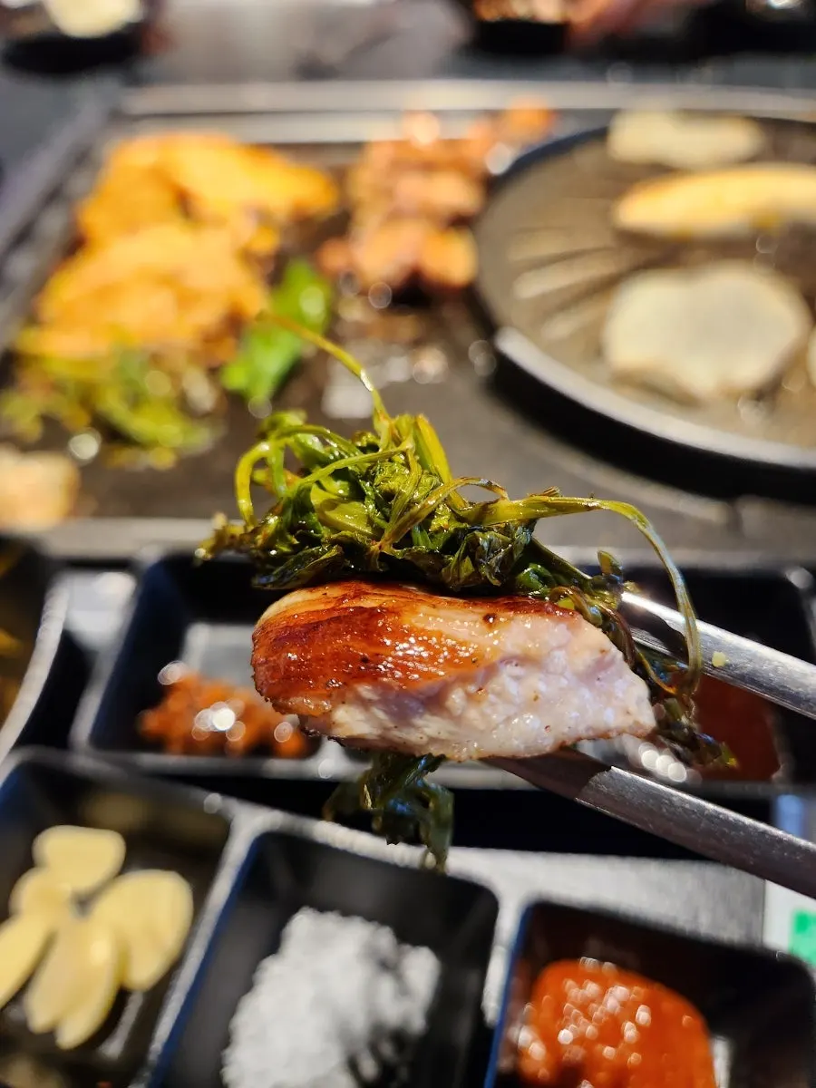 Minari and pork pairing