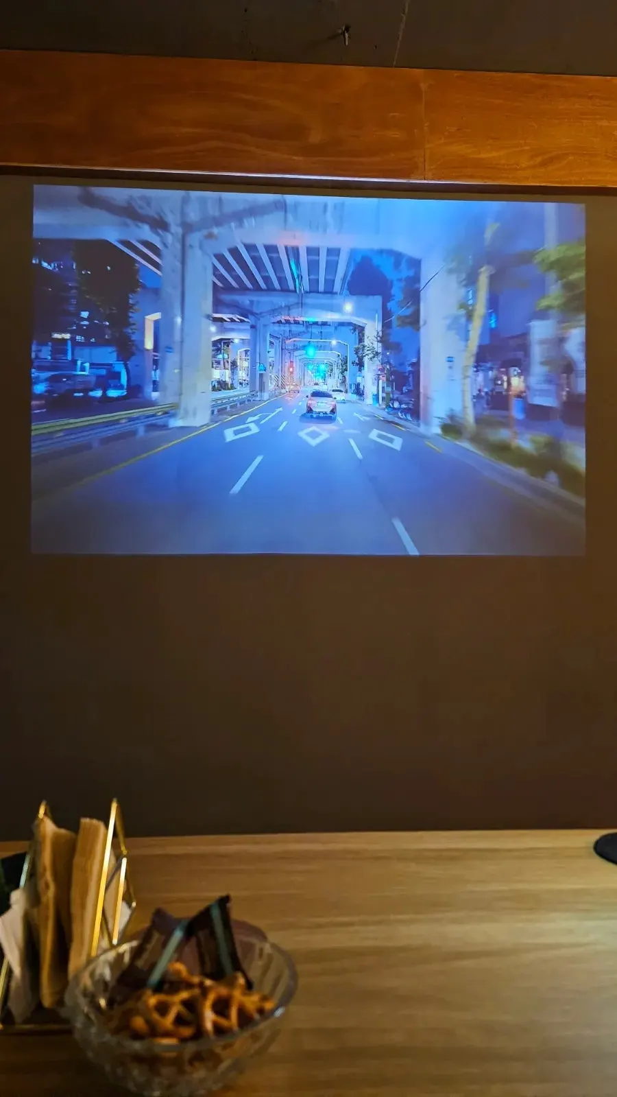 City road scenery video filling the wall