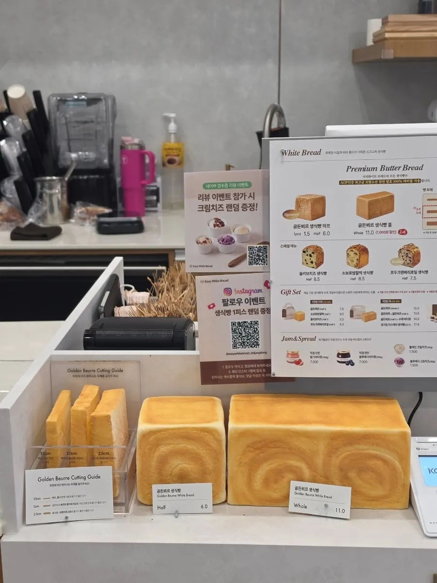 Information on bread, cream cheese, and fruit sando sandwiches