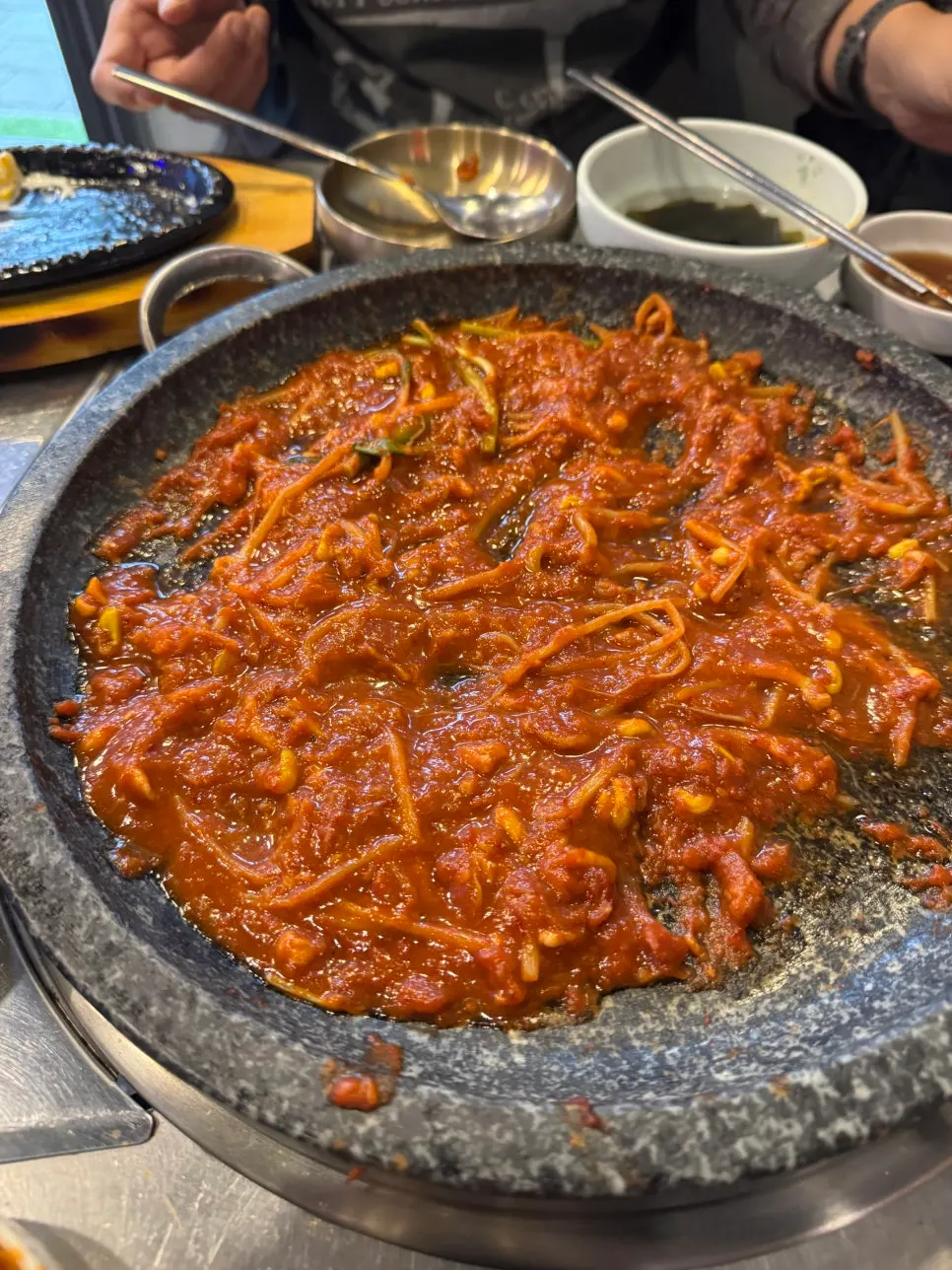 Nearly empty agujjim plate