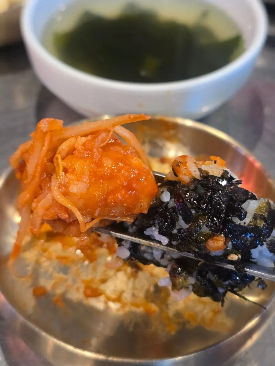 2인이 먹은 아구찜 한상 마무리 상태