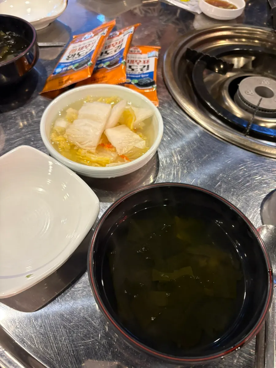 Table set with basic side dishes