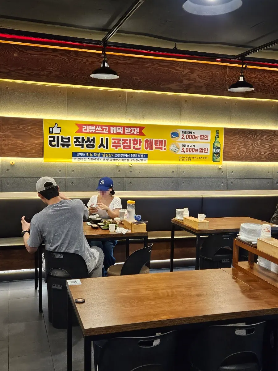 Dining hall with group seating for 8 or more