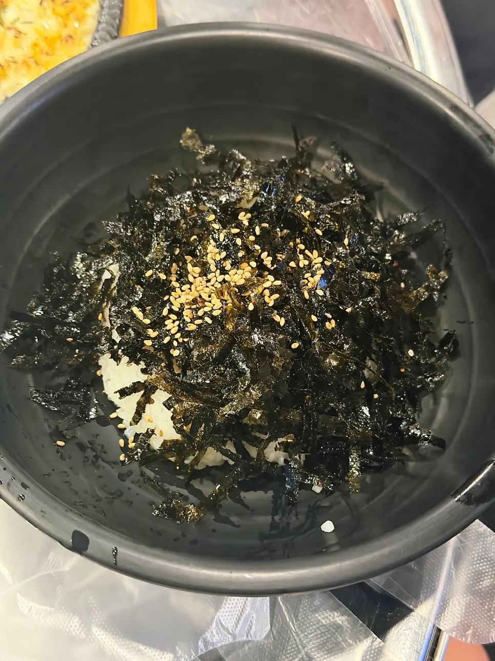 Bowl of ingredients for the self-serve rice balls