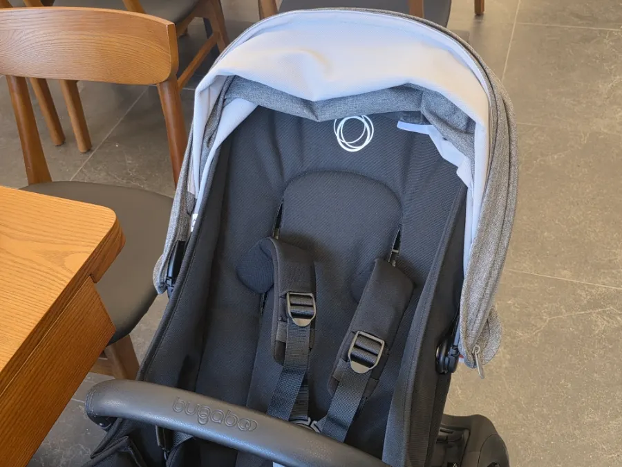 The washed stroller photographed again indoors
