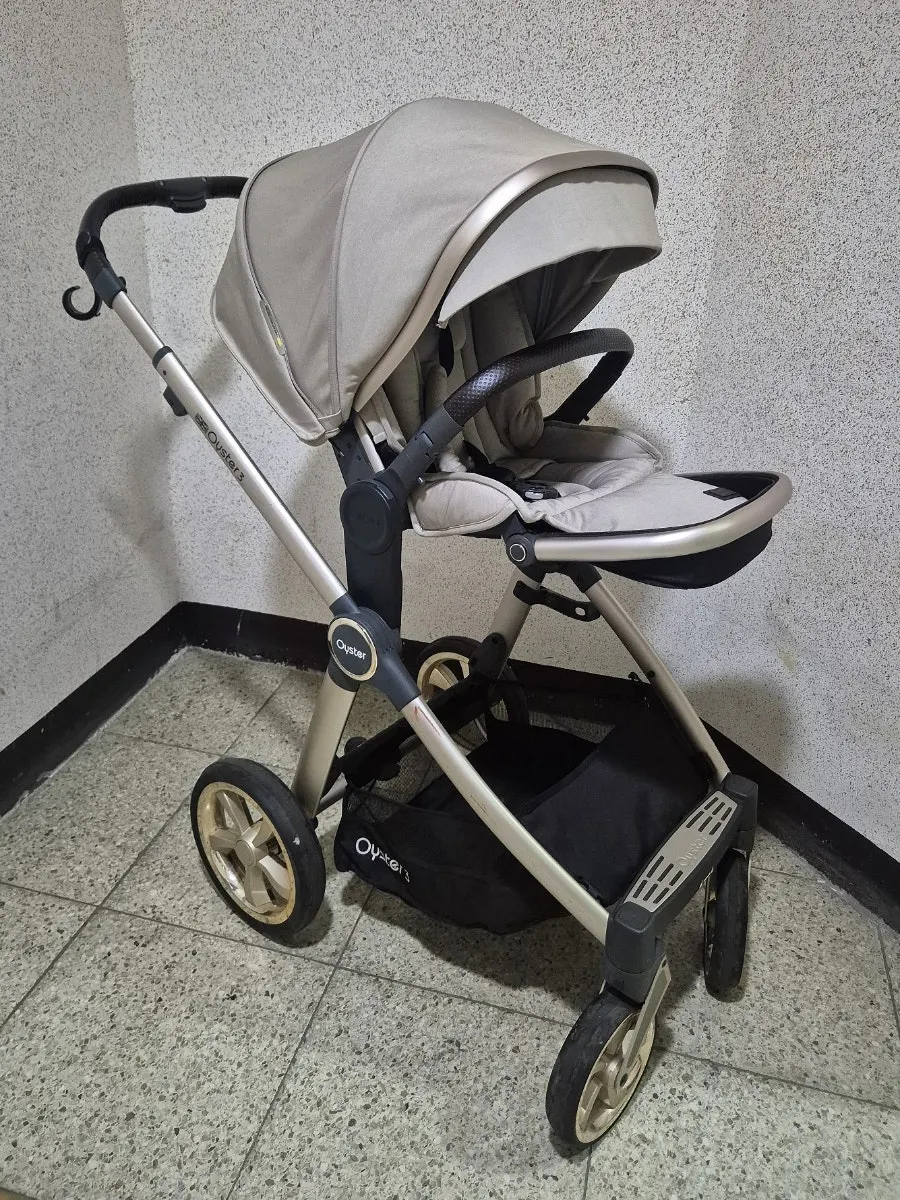 Stroller with everyday stains and small scratches