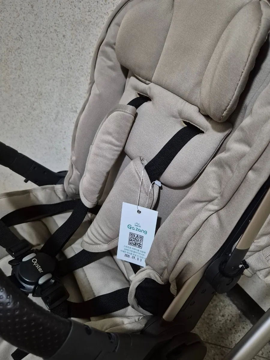 Stroller tag showing the completed-cleaning date