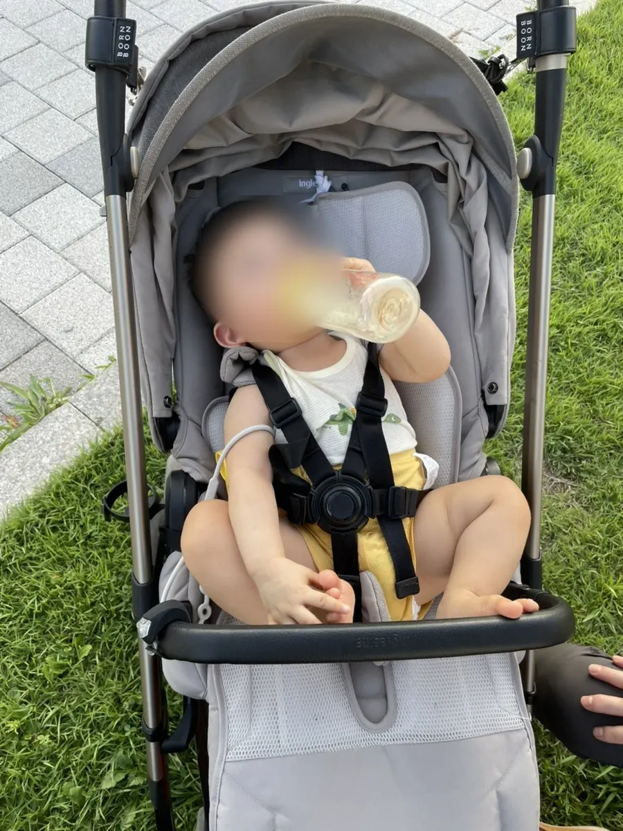 Modular stroller condition before cleaning