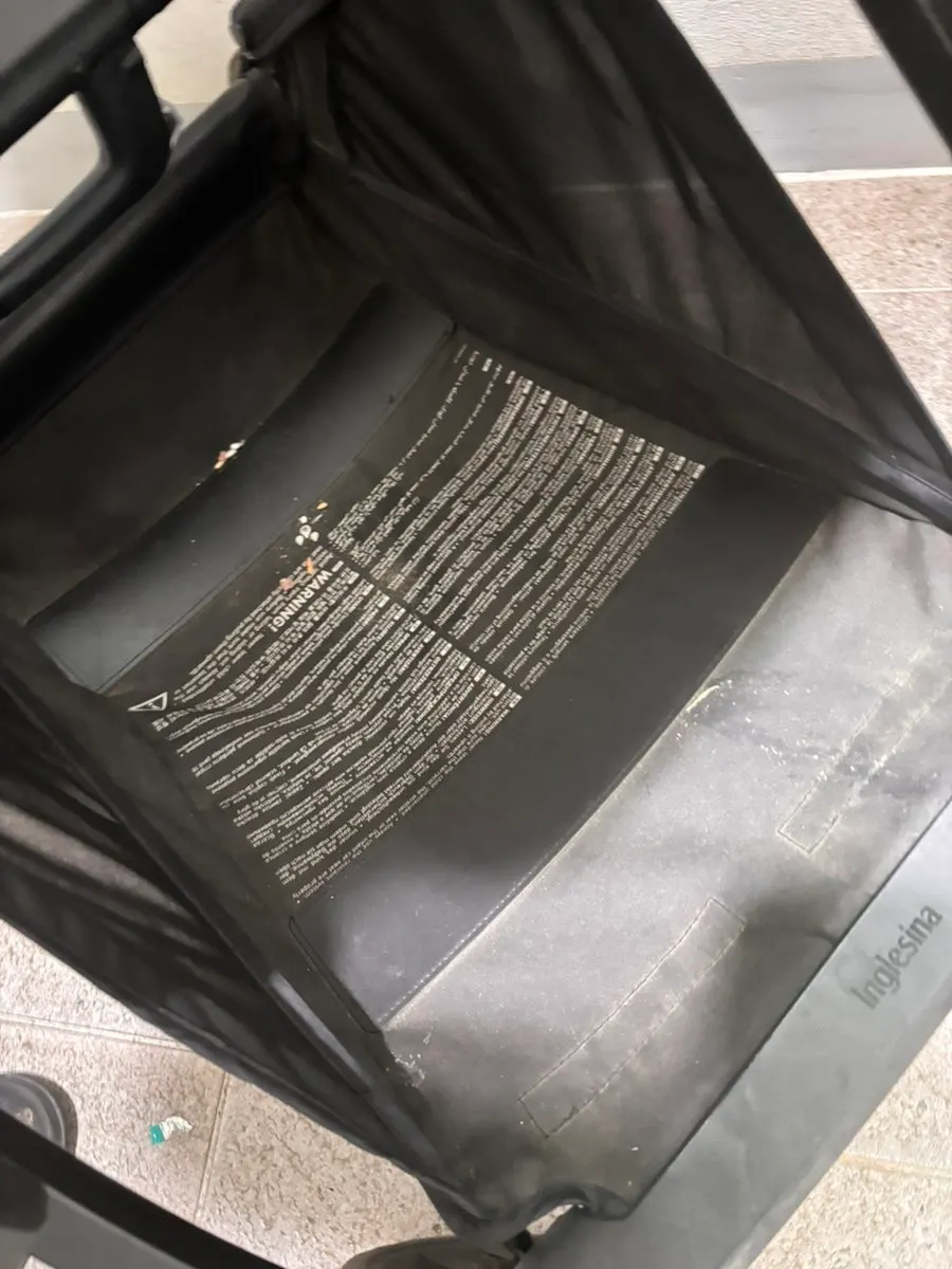 Dust built up inside the stroller basket