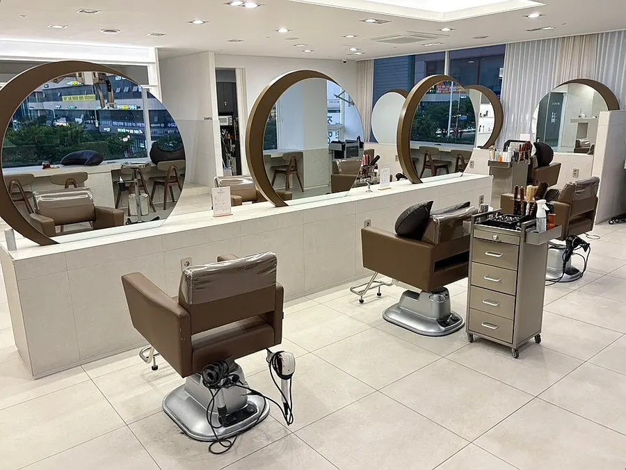 Spacious and comfortable hair salon interior