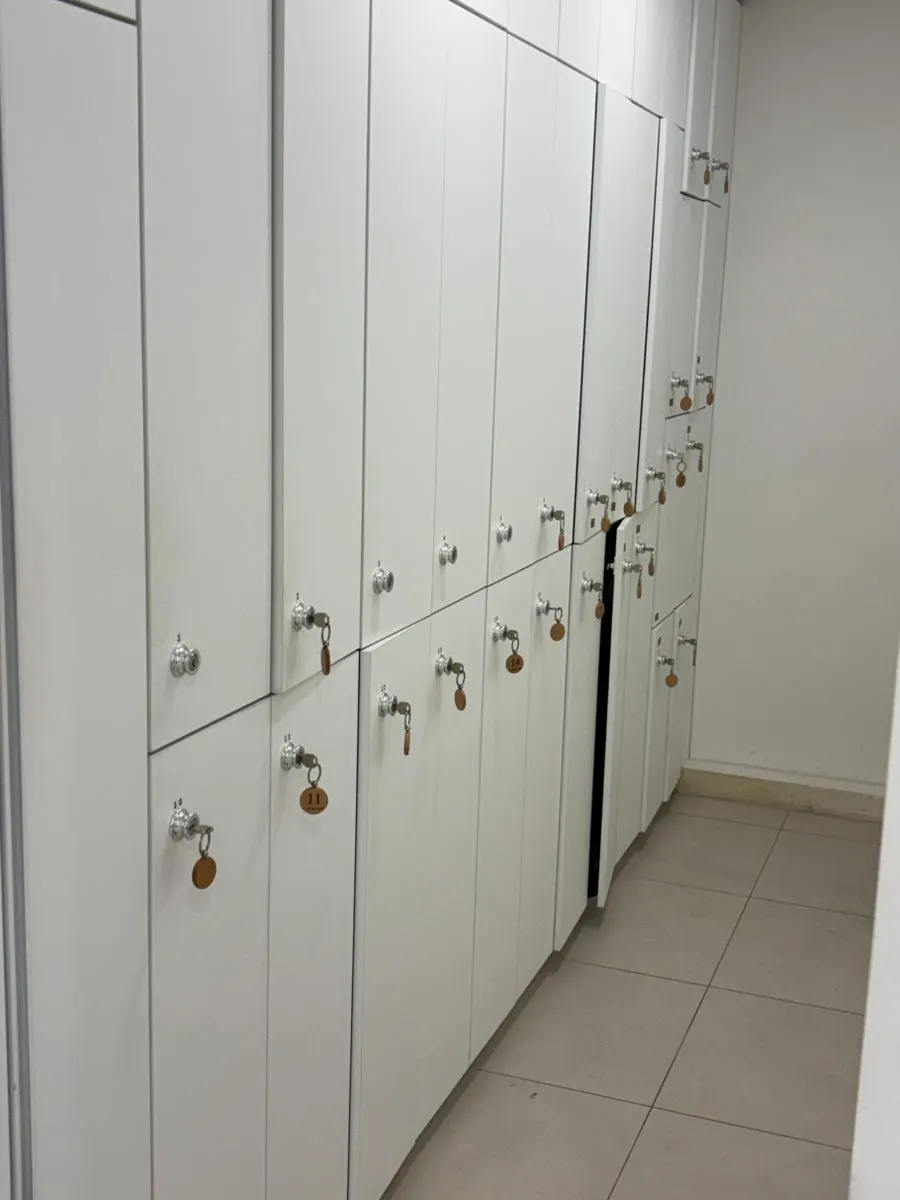 Clean and spacious locker room
