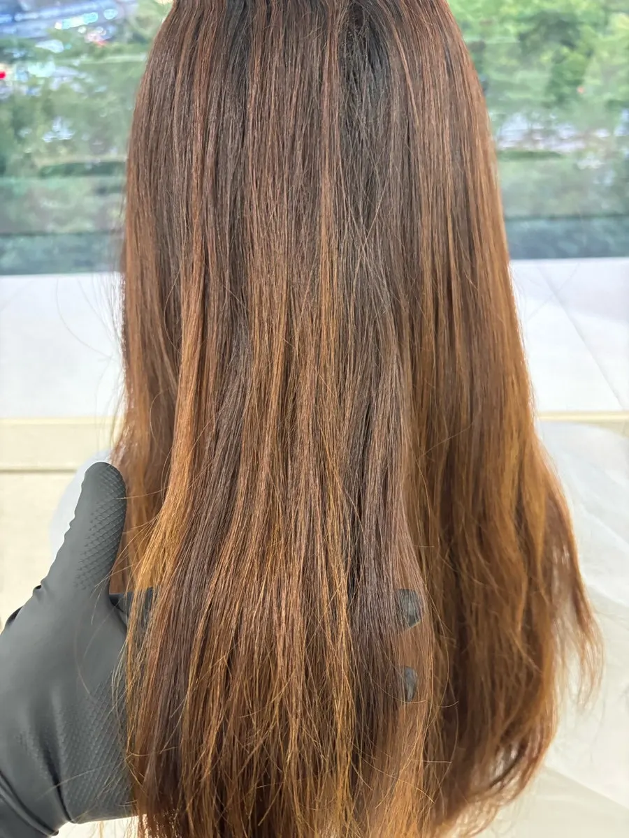 Uneven hair tone before coloring