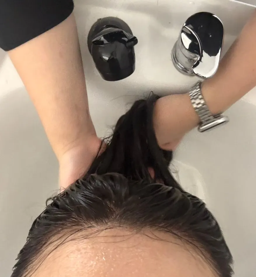 Private shampoo and head spa area