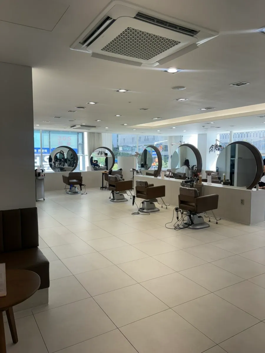 White-toned hair salon interior