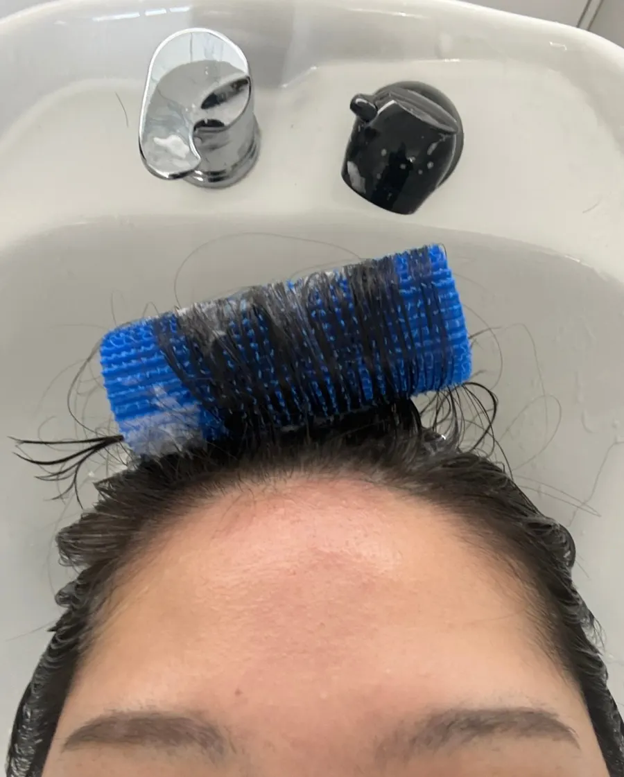 Hair during volume magic straightening