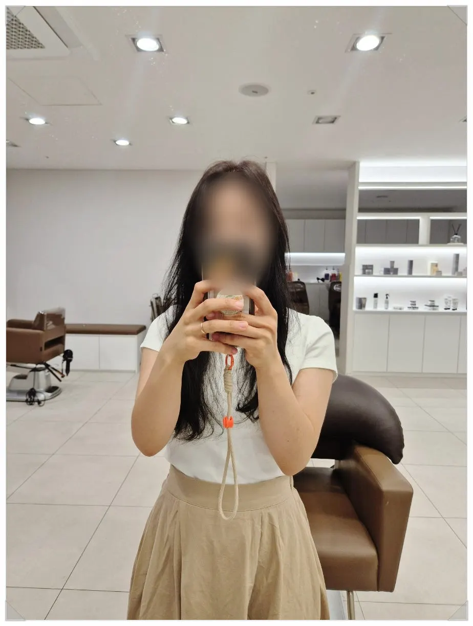 실내 조명 아래 웨딩 염색 모발
