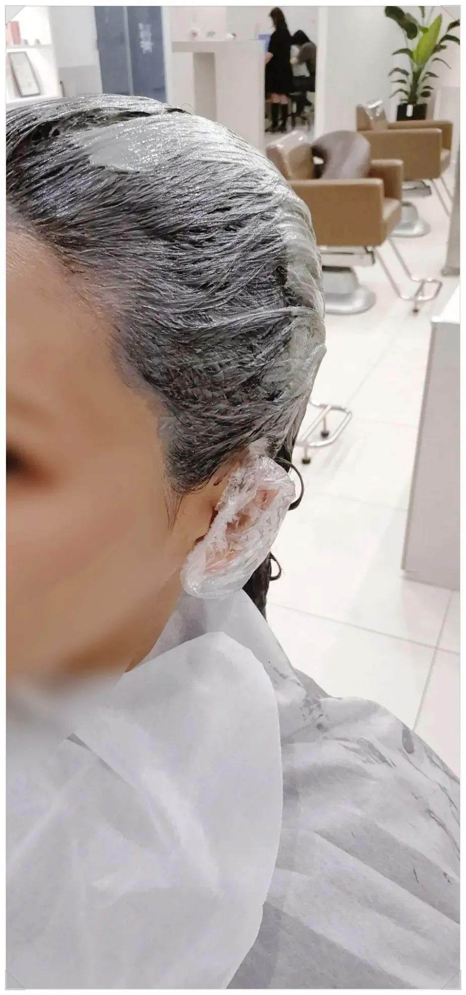 염색 이틀 뒤 전체 머리 색 비교
