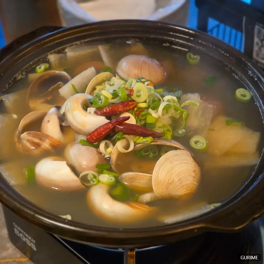 Whelk soup served piping hot