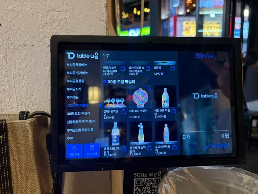 Trang cuối menu của Buchigom