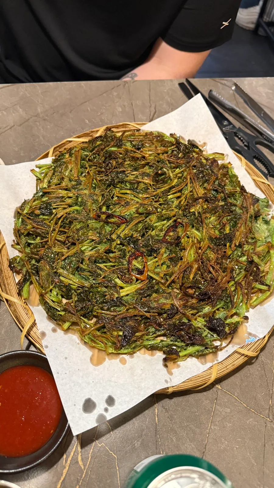 Crispy fried original minari pancake at Buchigom
