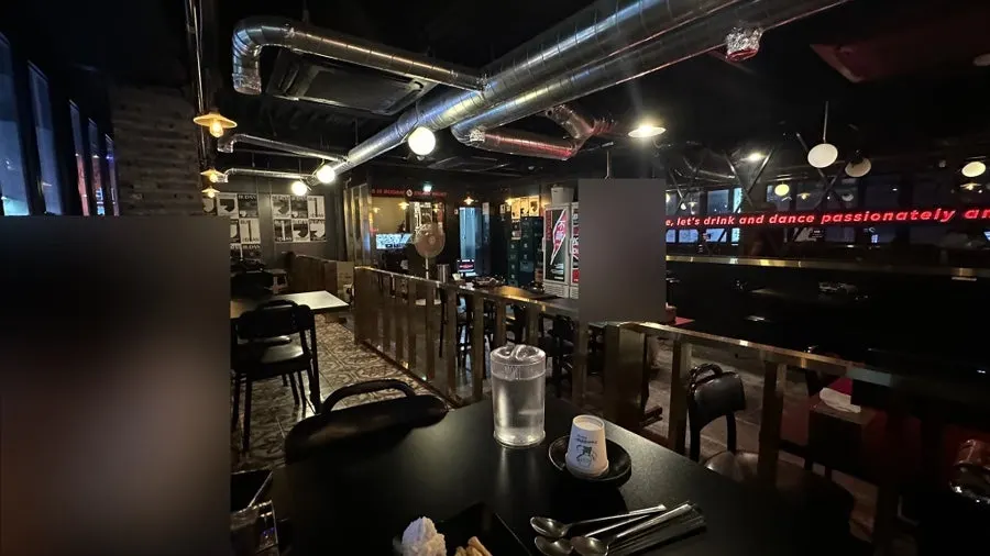 Table set with drinks and side dishes at Budan Nampo Branch