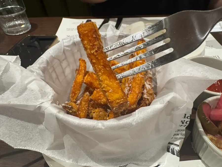 Sweet potato fries served in a basket