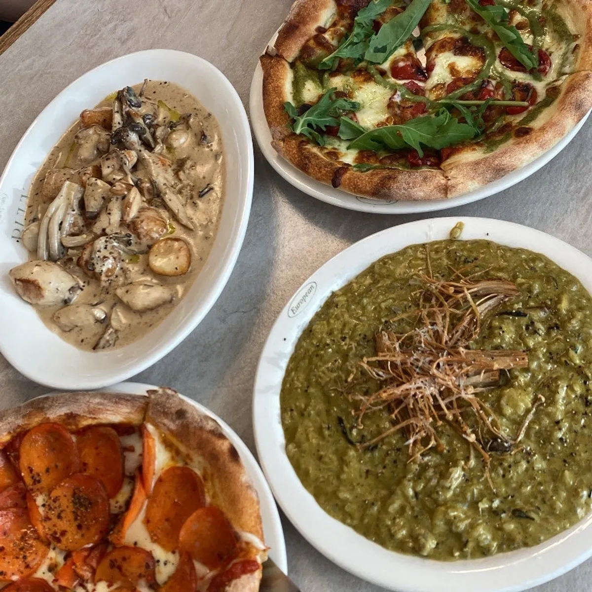 A spread of Western dishes ordered at Bueokgan Sangmu Branch