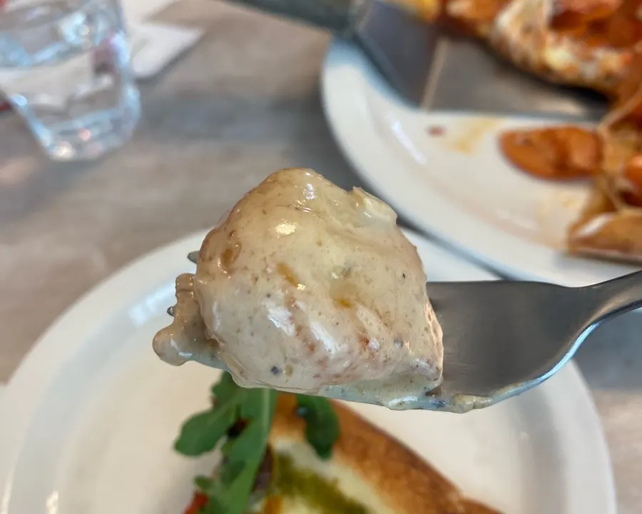 A forkful of Bueokgan's cream gnocchi