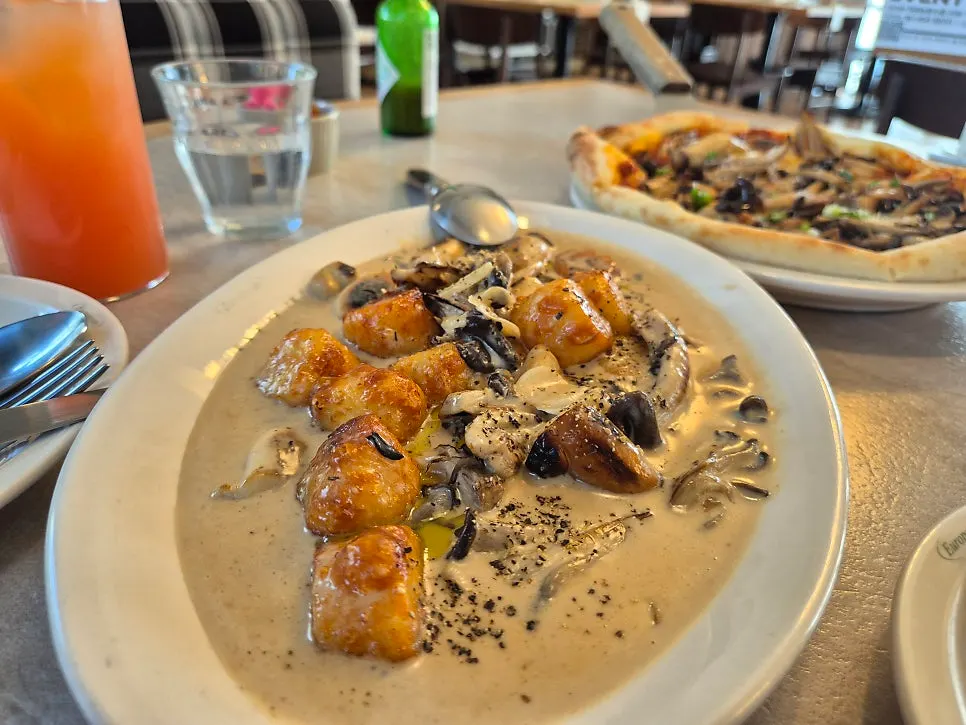 Truffle mushroom cream gnocchi with rich cream sauce