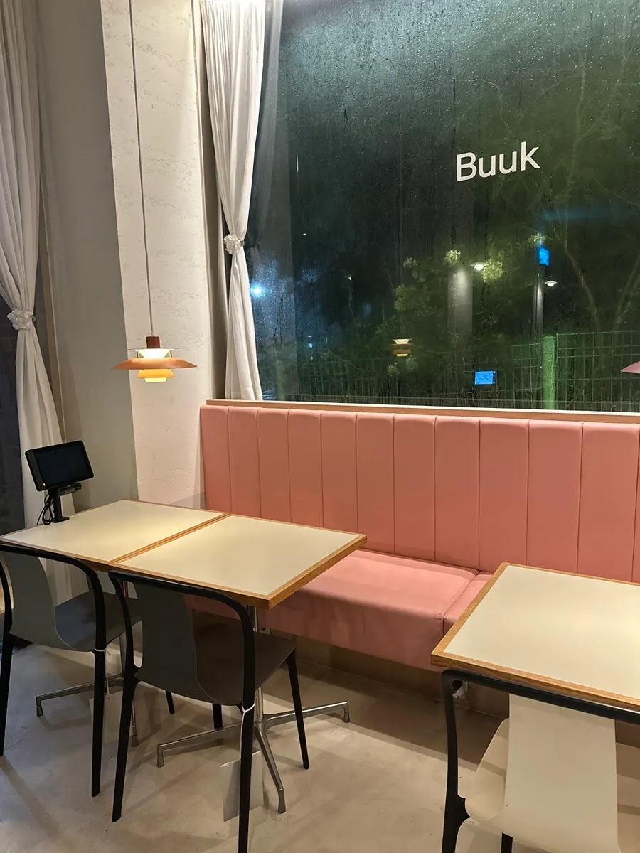 Interior with modern tables and chairs