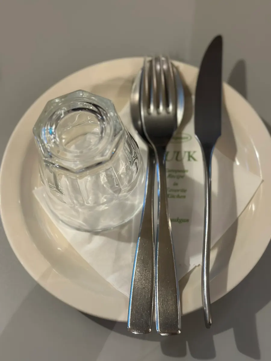 Tableware set on the table