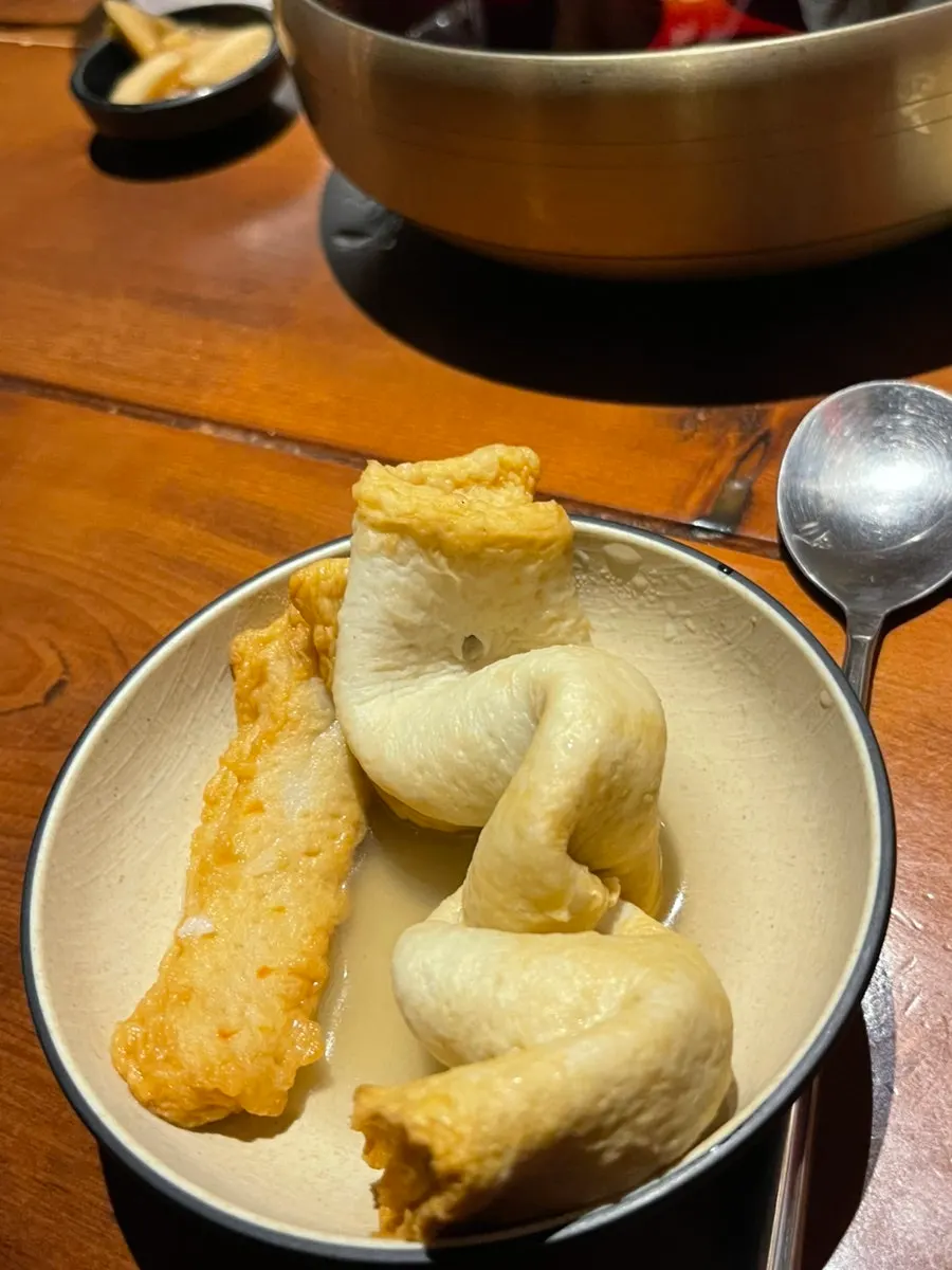 삼진어묵으로 만든 오뎅 꼬치 클로즈업