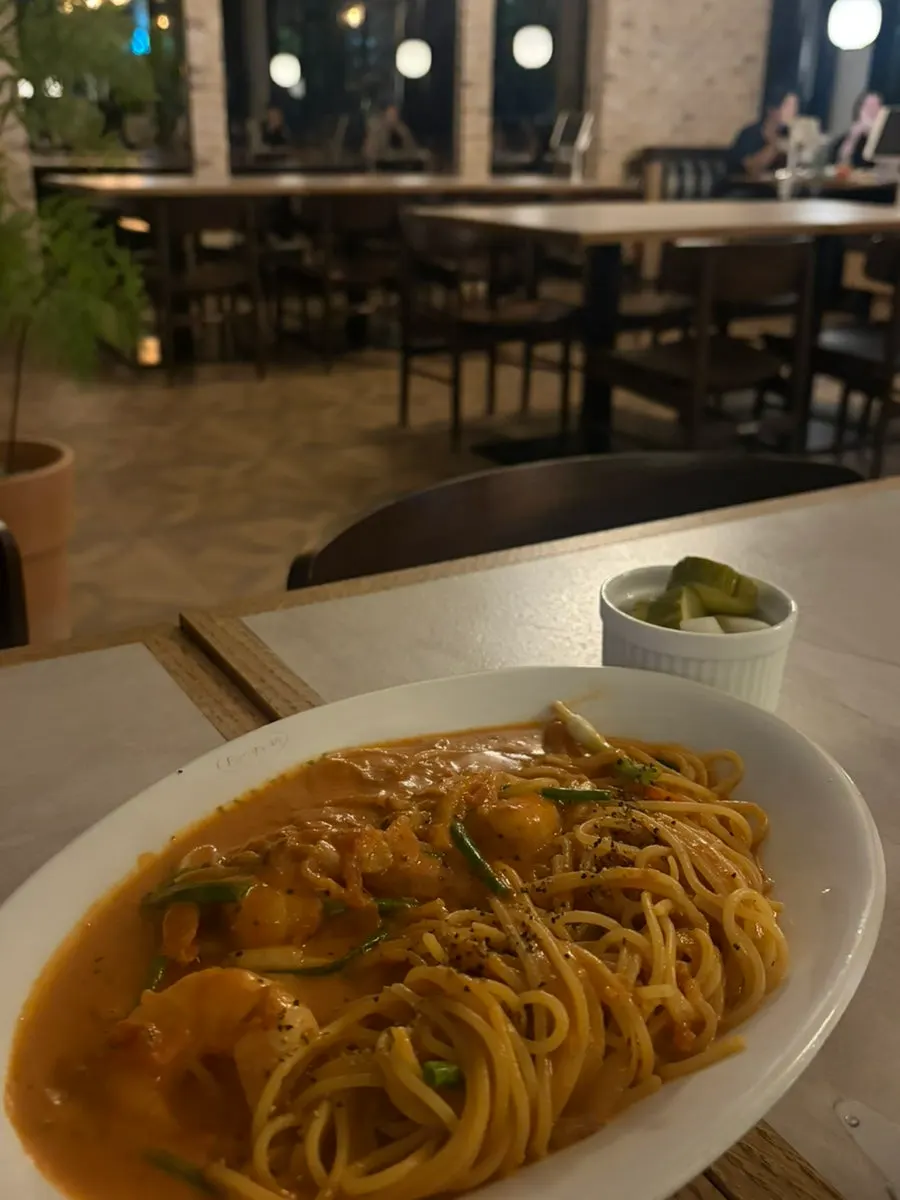 Shrimp rosé pasta at Bueokgan Sangmu Branch