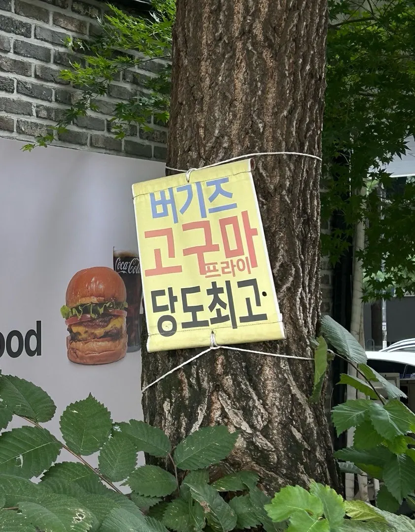 Banner announcing the new sweet potato fries menu item