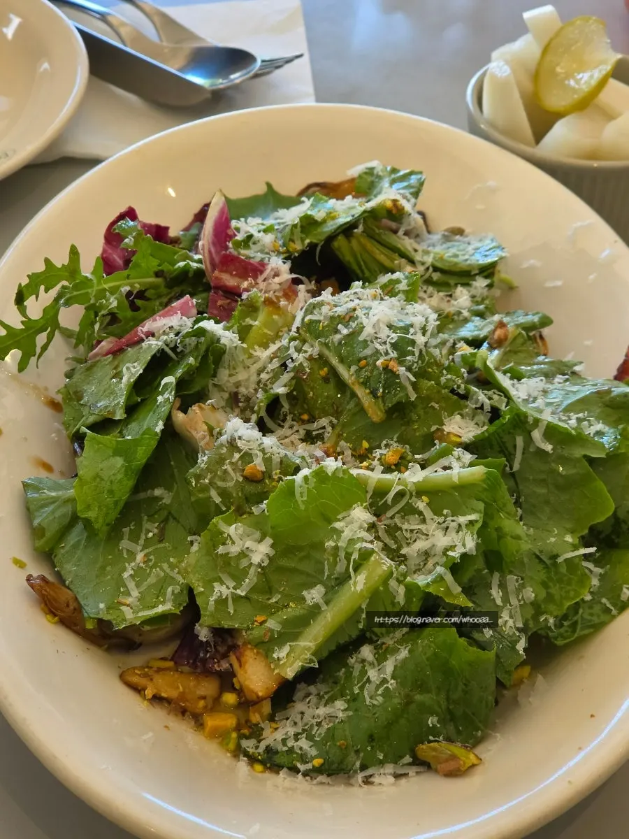 Mushroom grilled salad piled high with vegetables