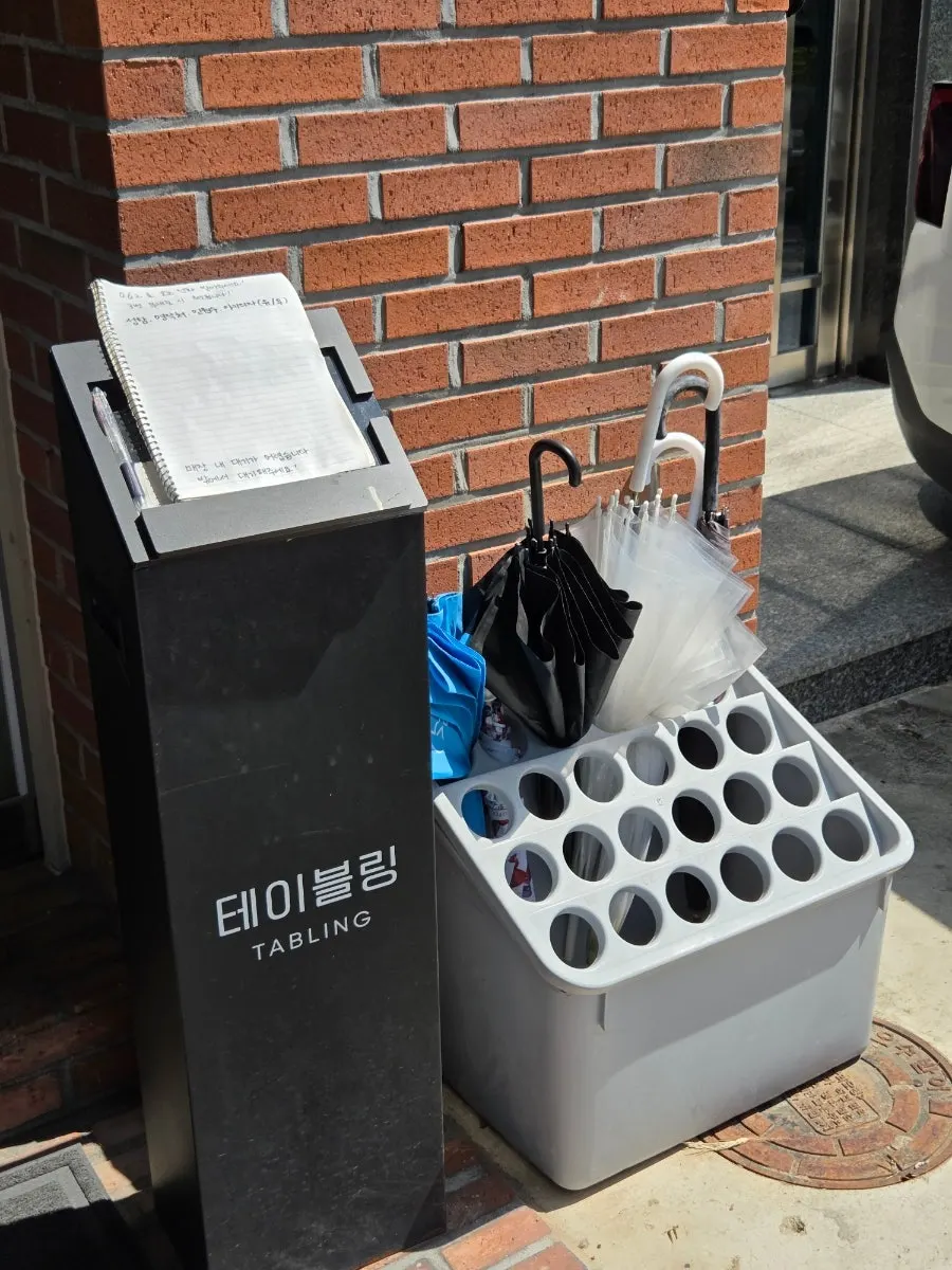 Table-ring waiting system set up at the entrance