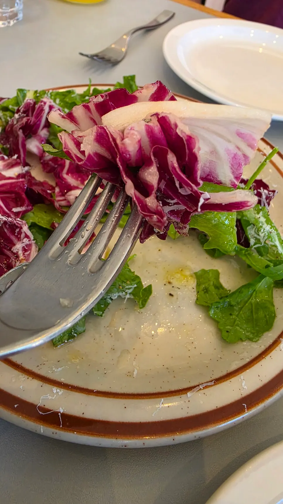 A plate of salad topped with grated cheese