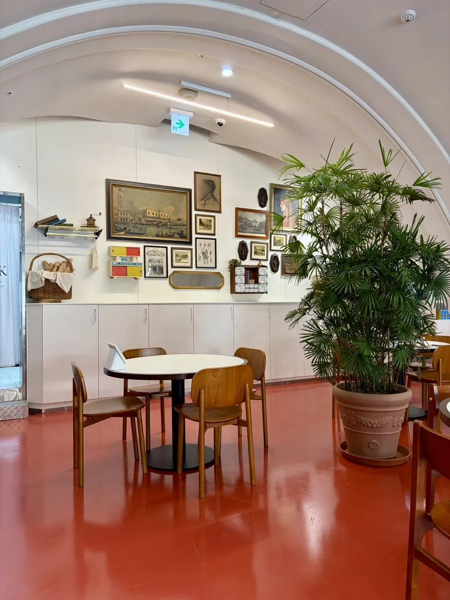 Vintage furniture and props giving a European feel