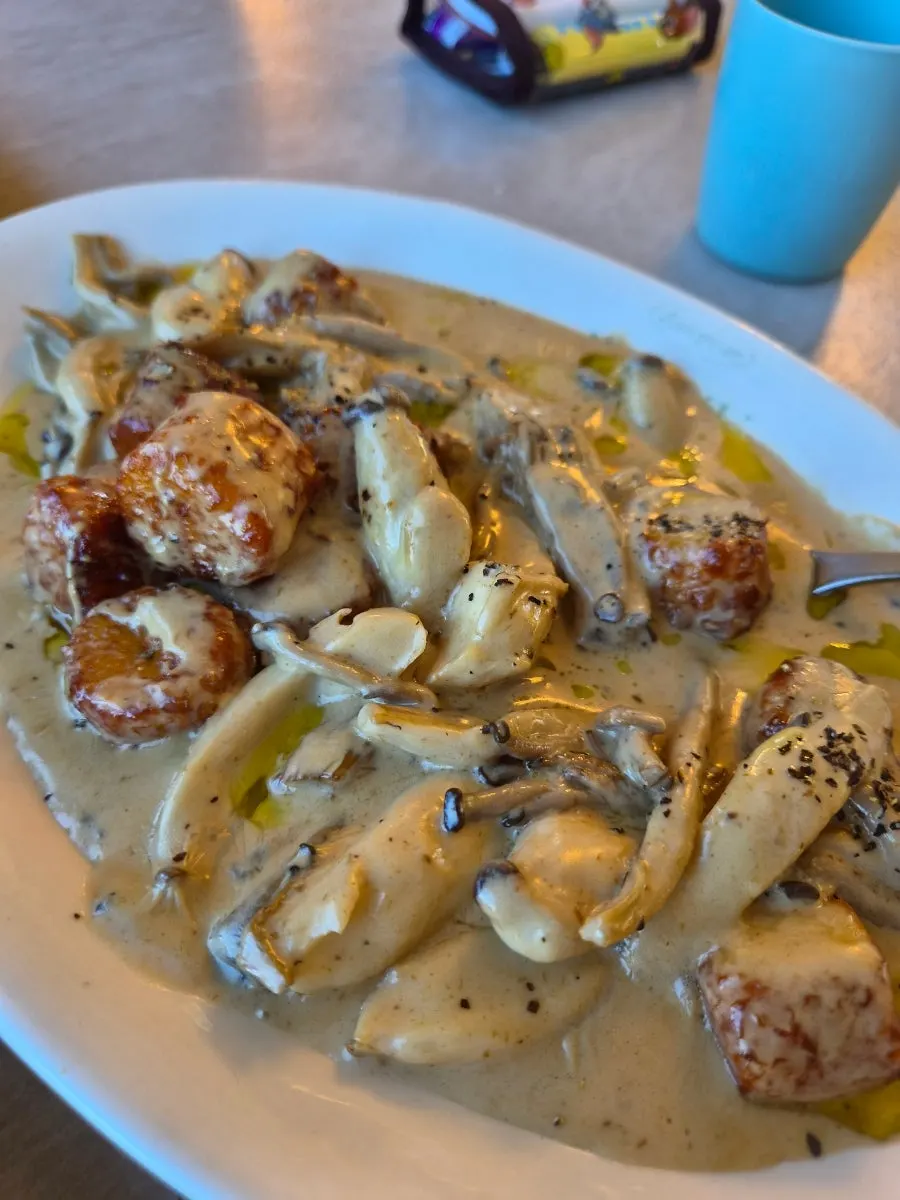 Chewy potato gnocchi with smooth cream sauce