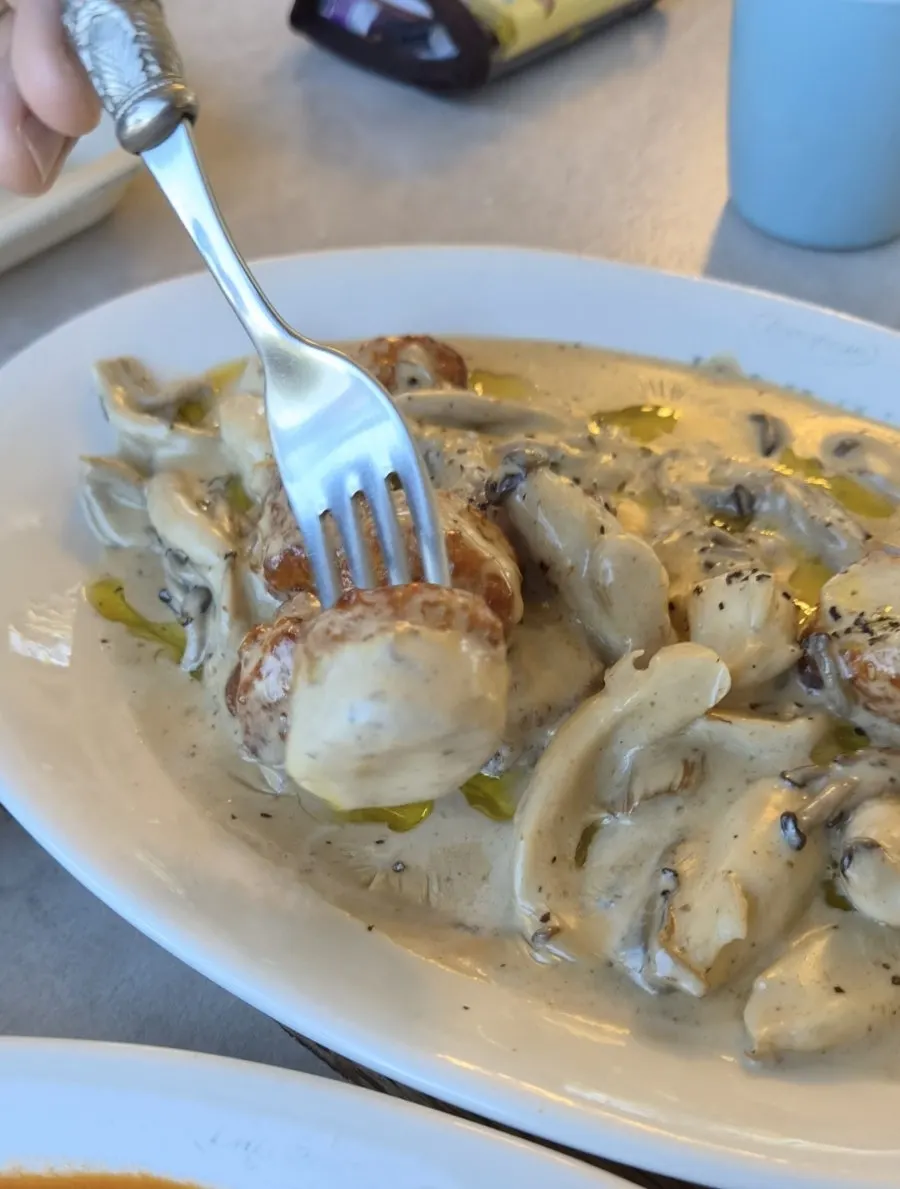 Pasta and gnocchi plate shared with our baby