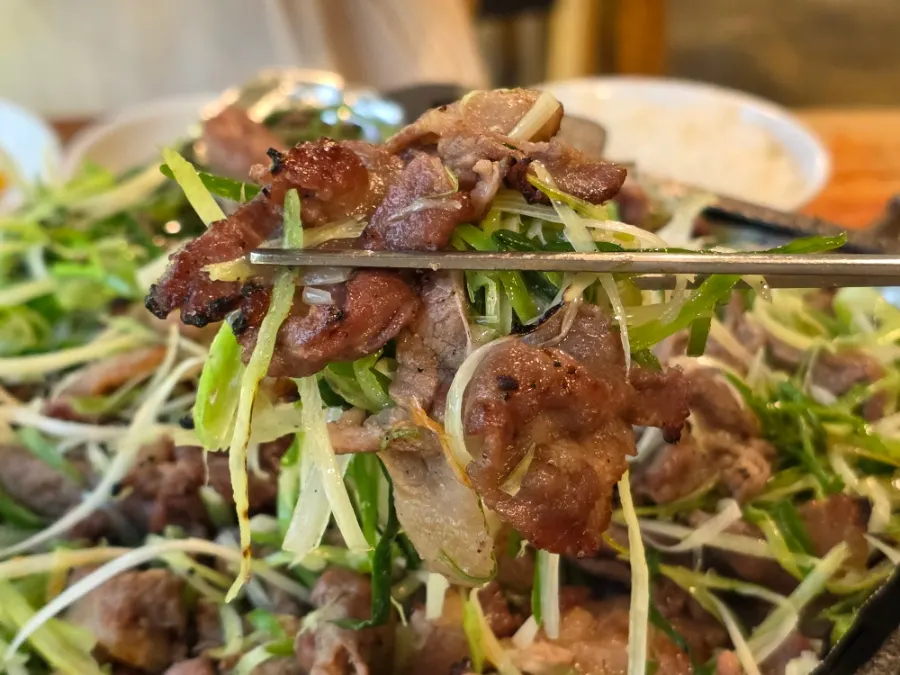 Bulgogi con cebolleta abundante de Bulhyangjip