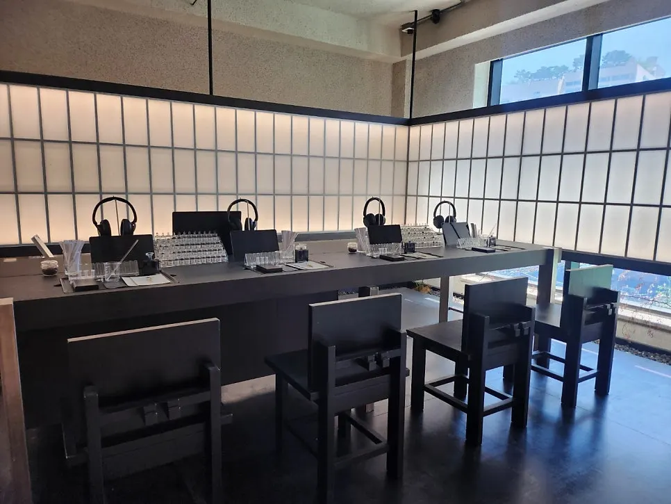 Atmospheric interior decor of the perfume workshop